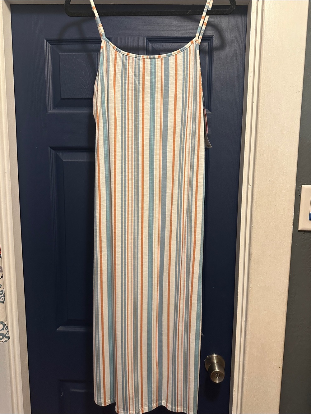 Roxy NWT Women’s Striped Maxi Skirt in White, Blue & Tan